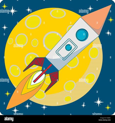 Rocket Flying In Space Stock Vector Image And Art Alamy