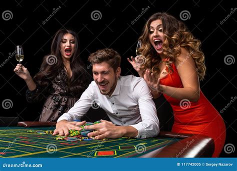 Adult Group Celebrating Friend Winning At Roulette Stock Image Image Of Couple Attractive