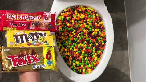Will It Flush Skittles Mandms Twix 100 Grand Candy Youtube