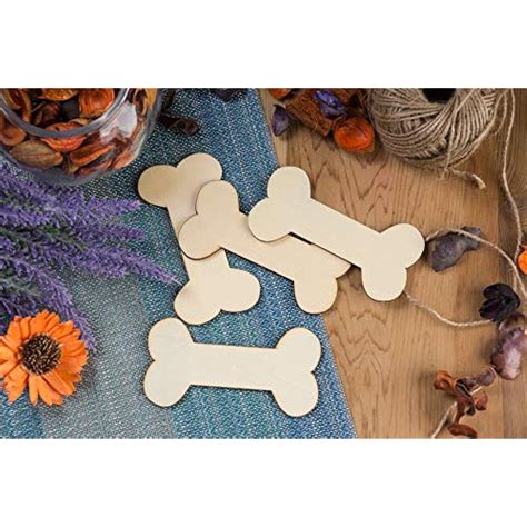 Unfinished Wood Cutout 24 Pack Dog Bone Shaped Pieces For Wooden