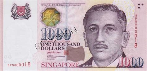 1 ringgit = 100 sen. RealBanknotes.com > Singapore p43s: 1000 Dollars from 1999