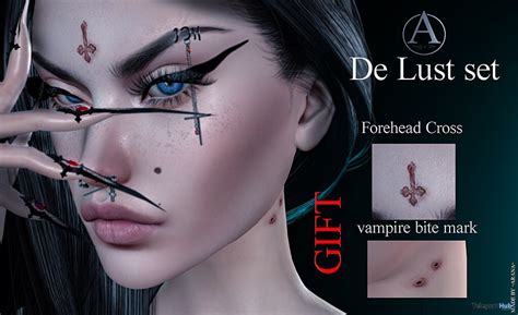 De Lust Set Forehead Cross And Vampire Bite Mark March 2023 Group T By