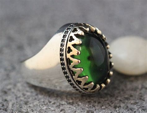 Sterling Silver Emerald Handmade Ring Ottoman Style Ring Etsy