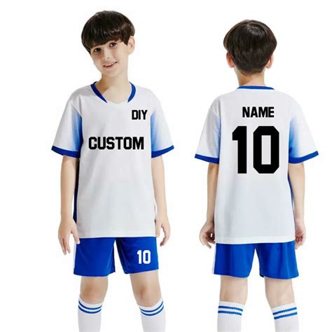 Youth Kids Soccer Jerseys Set Uniforms Football Clothes Sports Kit