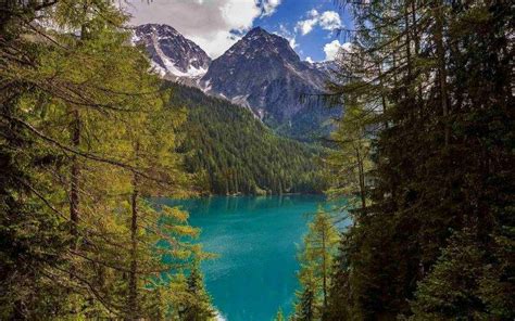 Landscape Nature Lake Italy Forest Mountain Clouds