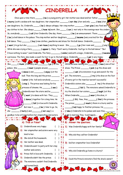Cinderellapast Simplereading English Esl Worksheets Pdf And Doc