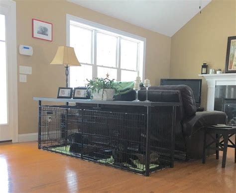 Double Dog Crate Console Table Ikea Linnmon Table And 2 Intermediate