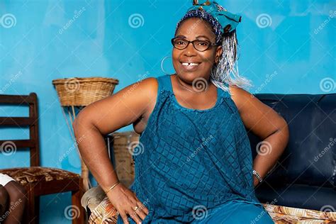 Portrait Of A Beautiful Smiling African Mature Woman Stock Image
