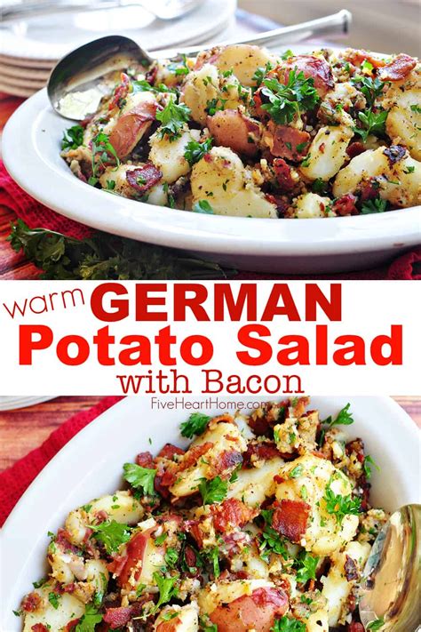Easy, best old fashioned potato salad recipe with potatoes, hard boiled eggs and crispy bacon blended with creamy real hellman's mayonnaise. THE BEST German Potato Salad ~ a warm potato salad recipe featuring tender red potatoes and ...