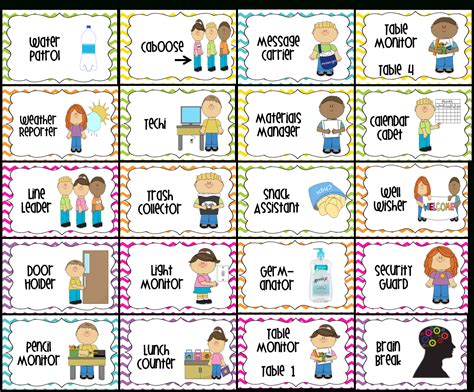 Preschool Job Chart Free Printable