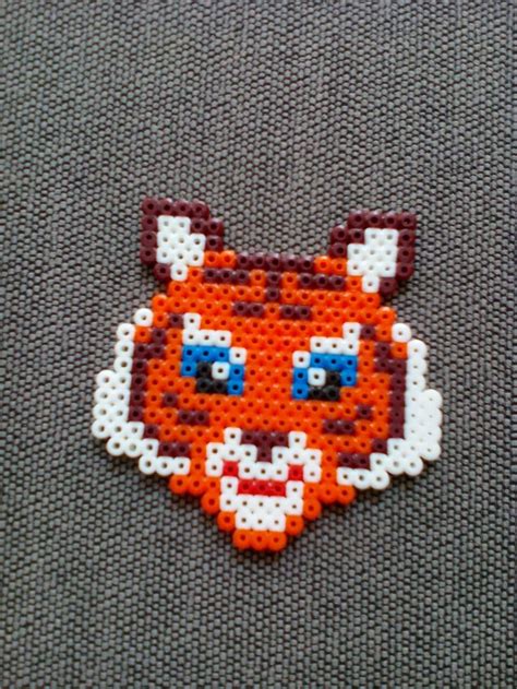 Tigre Tiger Hama Beads Hama Tiger Tigre Diy Perler Bead Crafts