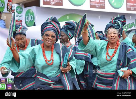 Nigerian Women Showcasing Their Traditional Attire In Paying Homage To