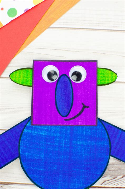 Shape Monster Craft Templates Includes Messy Little Monster