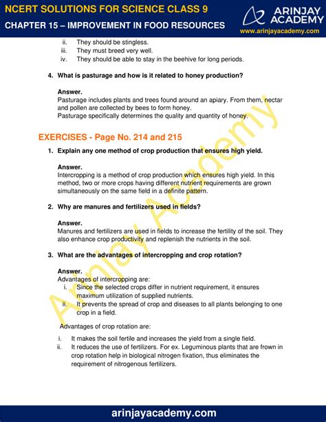 Ncert Solutions For Class 9 Science Chapter 15 Arinjay Academy