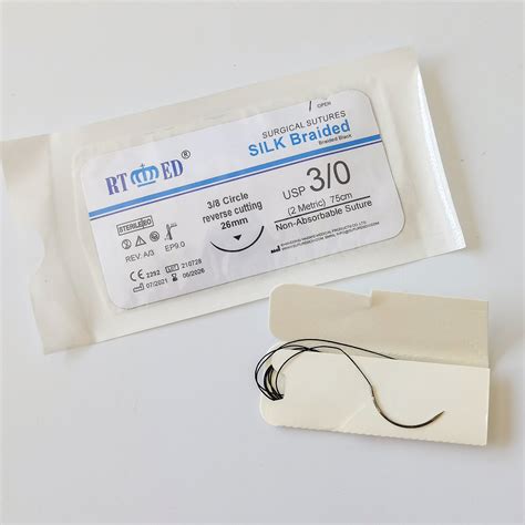 Black Braided Surgical Suture Silk Suture With Needle Usp 20 China