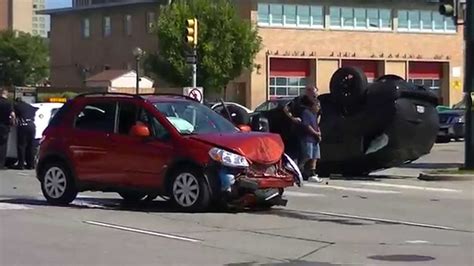 Small Car Crash Makes Chevy Tahoe Rollover On Speer Blvd Denver Co