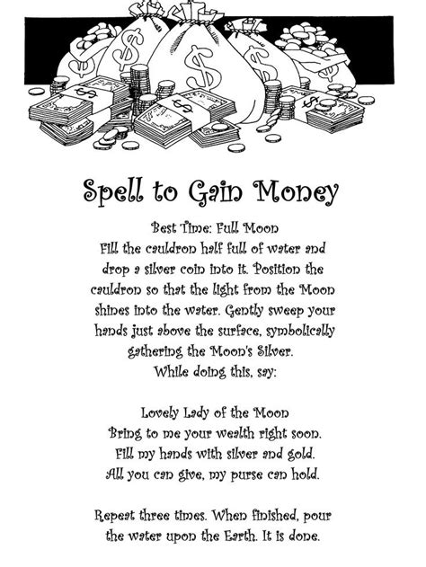 When the charmed condition ends, the awakened creature chooses whether to remain friendly to you, based on how you treated it while it was charmed. Spell to Gain Money | Money spells, Luck spells ...