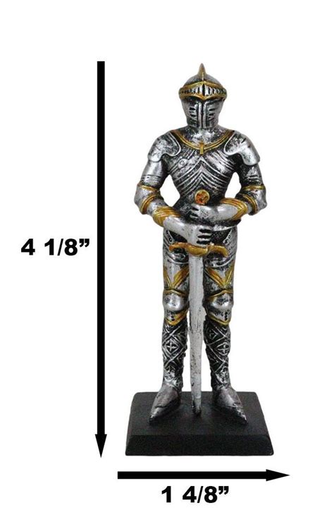 Ebros Medieval Knight Suit Of Armor Figurine Elite Swordsman Miniature