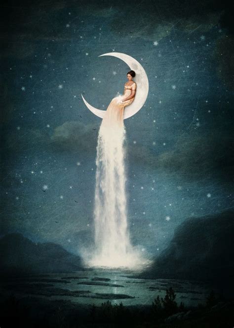 Moon River Lady Poster By Paula Belle Flores Displate Moon Art