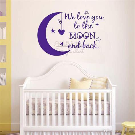 We Love You To The Moon And Back Quotes Wall Sticker Baby Nursery Wall