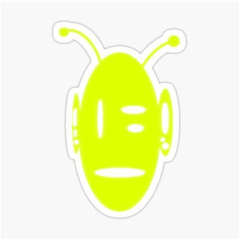 Three Eyed Alien Silhouette Electric Lem Colors Cartoon Vector Design