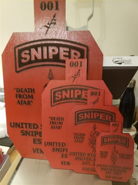 Sniper School Target Silhouette Plaque Color Red