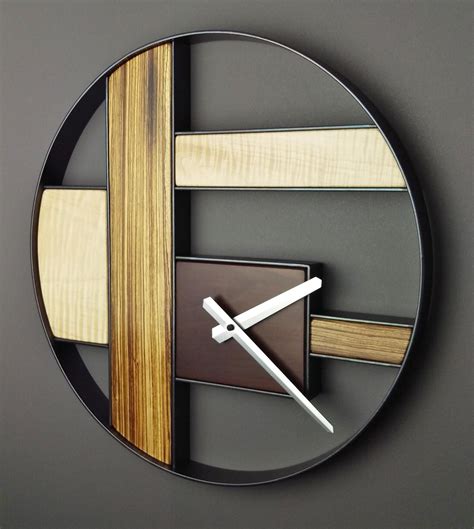 Modern Wall Clock Zebrawood Figured Maple Wall Art Decor Etsy España