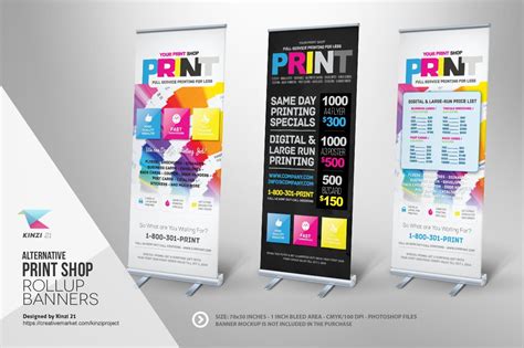 What makes a good banner for a website? Print Shop Roll-up Banner Templates ~ Templates ~ Creative Market