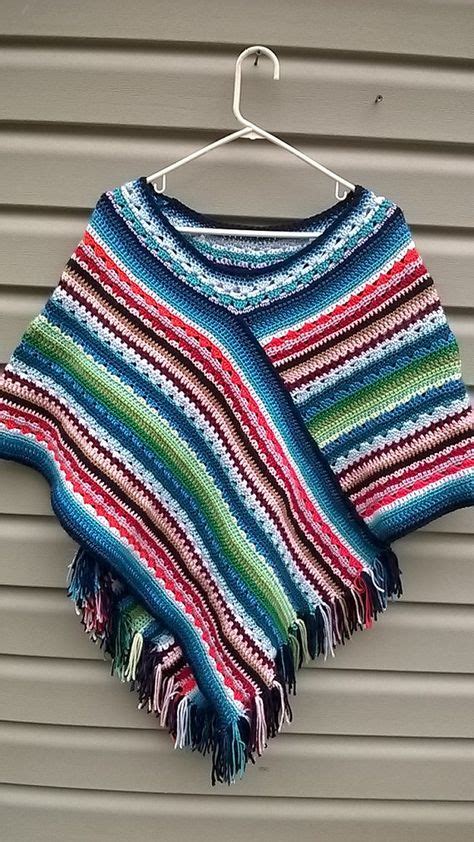 Crocheted Mexican Poncho By Twineandswirl On Etsy Sjaal