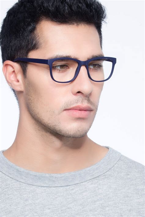 Milo Square Matte Navy Full Rim Eyeglasses Eyebuydirect