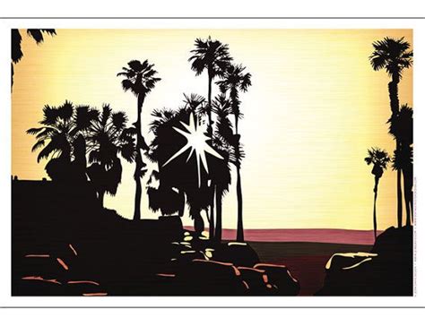 Palm Tree Setting Sun Poster Etsy Sun Poster Beach Poster Palm Trees
