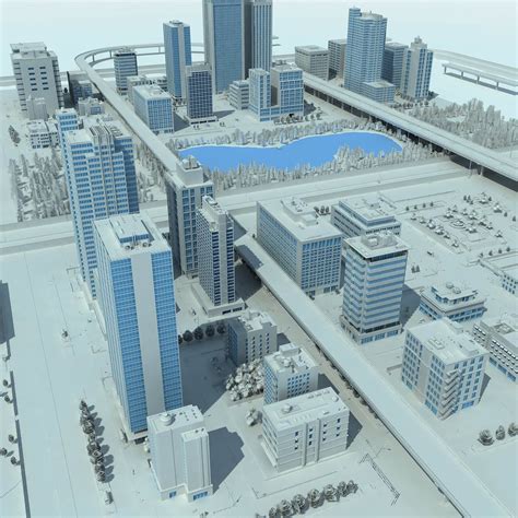 City Grey Cityscape 3d Model 199 Max Free3d