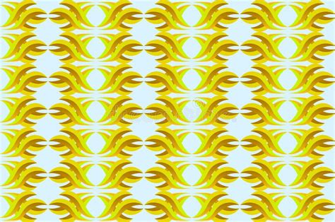 Abstract Yellow Ornament Pattern Isolated On White Background Stock