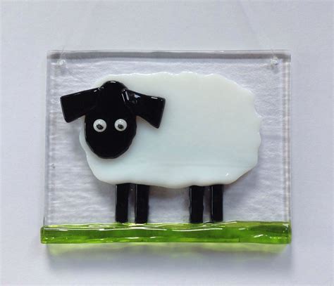 Sheep Hanging Fused Glass Artwork Glass Fusion Ideas Glass Fusing