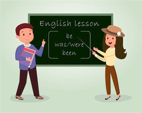 English Lesson Flat Illustration Foreign Language Class Grammar