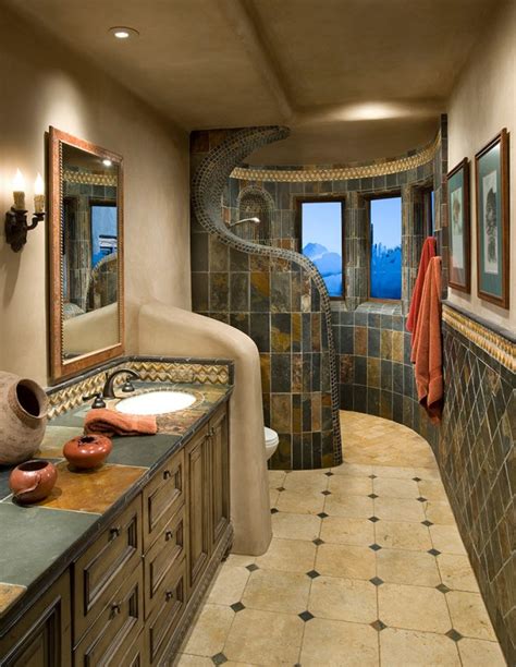 These inspiring photos and ideas will help you redecorate or remodel your bathroom and select stylish vanities, bathroom sinks, bathtubs, toilets or showers. 25 Southwestern Bathroom Design Ideas - The WoW Style