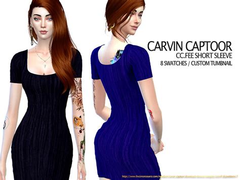 Fee Short Sleeve Dress By Carvin Captoor At Tsr Sims 4 Updates