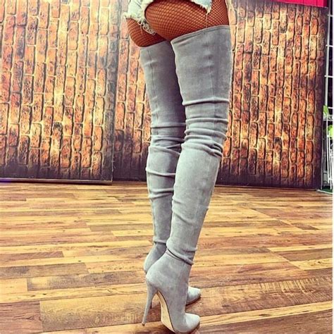 2017 Sexy Ladies Boots New Brand Designer Stretch Thigh High Boots