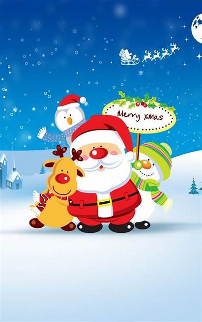 Merry Christmas Santa Cartoon Mobile Wallpapers 4k
