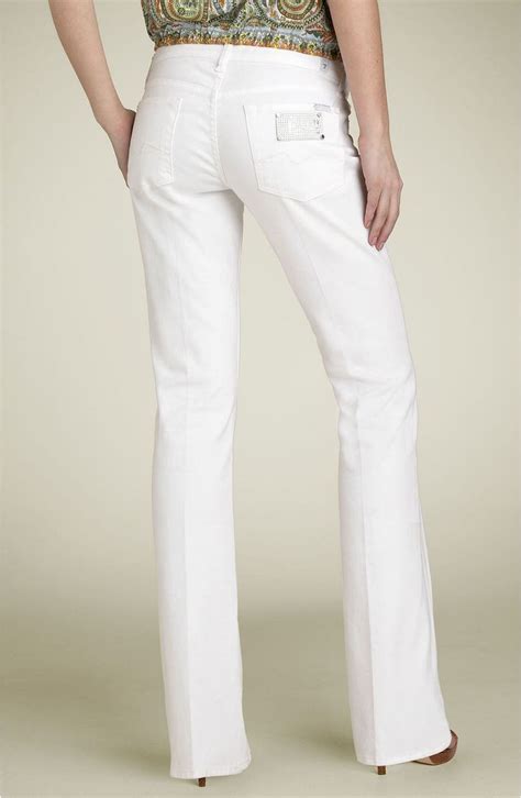 7 For All Mankind® White Stretch Bootcut Jeans Clean White Nordstrom