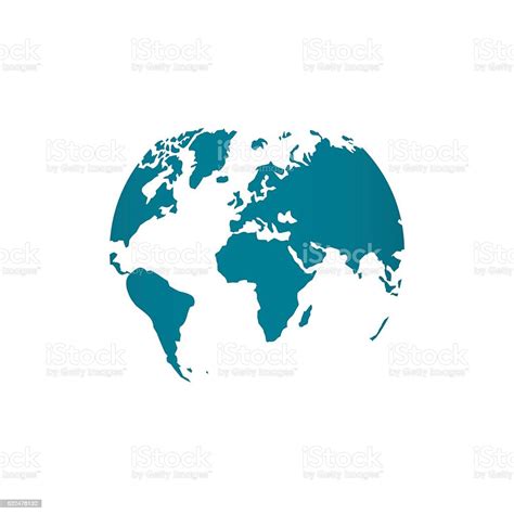 Blue World Map Globe Vector Illustration Isolated On White Stock