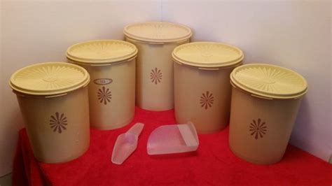 Vintage Tupperware Canister Set Yellow Canisters Etsy Vintage