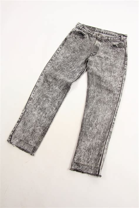 Levis 505 Jeans Vintage Grey Stone Wash Acid Wash 90s Grunge Jeans