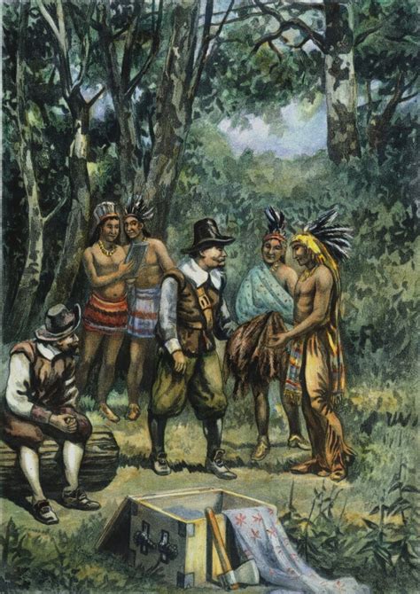 Posterazzi Fur Trade Ndutch Settlers In America Trading With The
