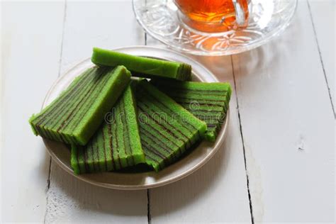 Kek Lapis Sarawak Or Sarawak Layered Cake Stock Image Image Of Green