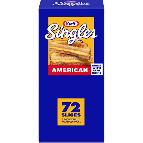Kraft Singles American Cheese Slices 72 Ct Box Walmart Com