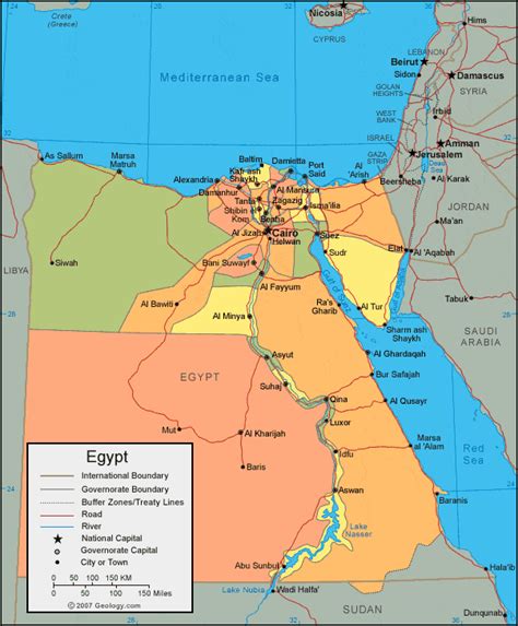 A Political Map Of Egypt Dolley Hollyanne
