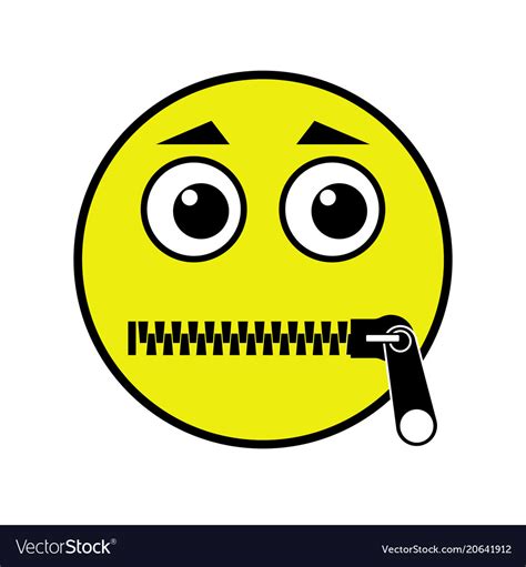 Zipped Mouth Emoticon Royalty Free Vector Image