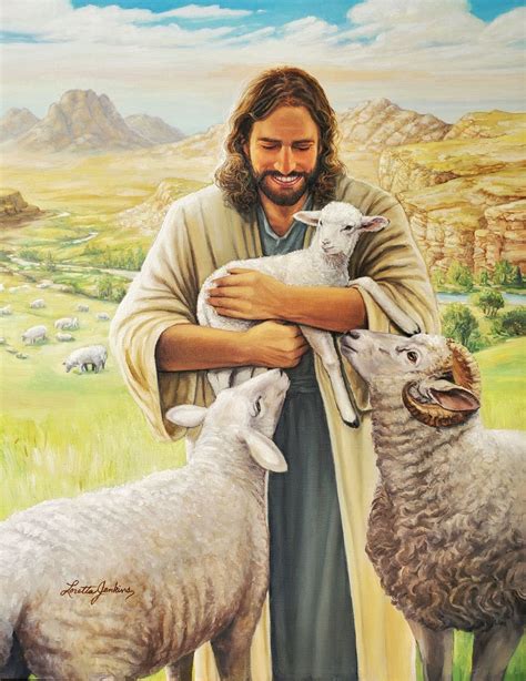 Christian Religious Art Of Jesus Painting The Good Shepherd Painting