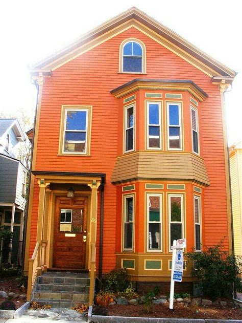 Pin By Fran Merrill On Dream House Orange House Exterior Paint